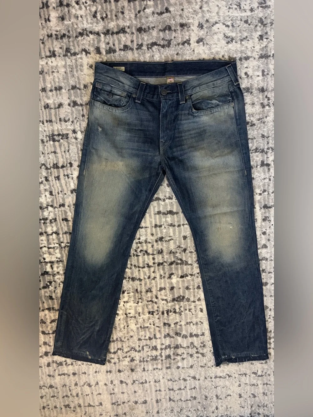 True Religion Men's Blue Washed Slim Jeans